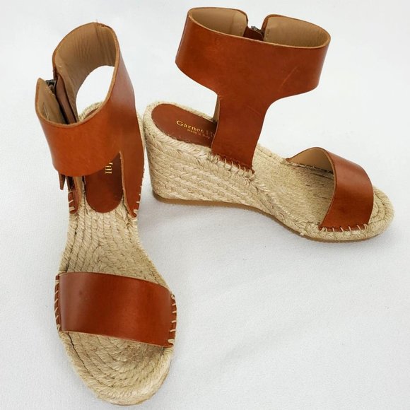 Garnet Hill Shoes - Garnet Hill Florence Ankle-Strap Espadrille Wedges